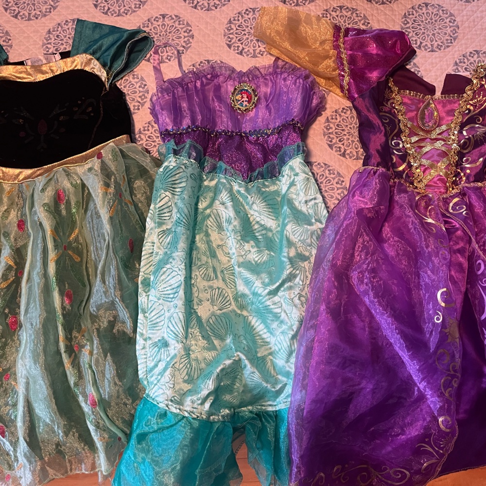 Disney Princess Kids Costumes - Anna, Ariel, & Rapunzel with accessories!